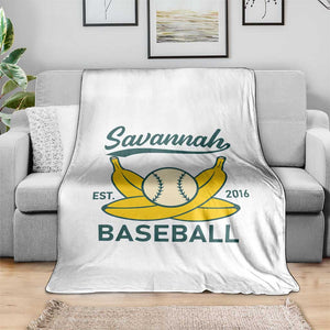 Retro Savannah Baseball Est. 2016 Throw Blanket Funny Banana and Ball Vintage Sports TS02 Print Your Wear