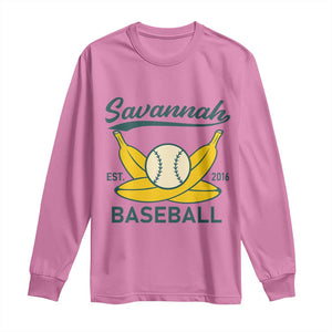 Retro Savannah Baseball Est. 2016 Long Sleeve Shirt Funny Banana and Ball Vintage Sports TS02 Azalea Print Your Wear