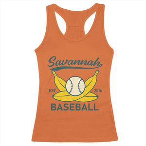 Retro Savannah Baseball Est. 2016 Racerback Tank Top Funny Banana and Ball Vintage Sports TS02 Orange Print Your Wear