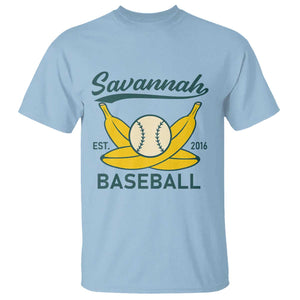 Retro Savannah Baseball Est. 2016 T Shirt Funny Banana and Ball Vintage Sports TS02 Light Blue Print Your Wear
