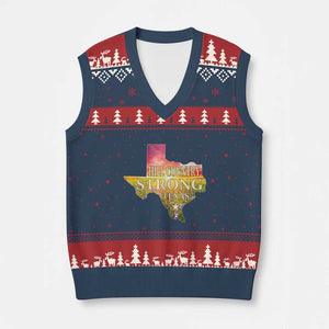 Hill Country Strong Texas V-Neck Knit Sweater Vest Sunset Bluebonnet Resilience TS02 Navy Red Print Your Wear