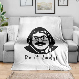 Funny Do It Lady Throw Blanket Mustache Guy Meme Parody TS02 Print Your Wear