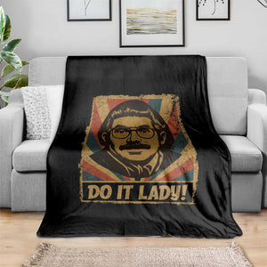 Funny Do It Lady Vintage Throw Blanket Retro 70s Mustache Guy Meme Parody TS02 Print Your Wear