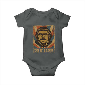 Funny Do It Lady Vintage Baby Onesie Retro 70s Mustache Guy Meme Parody TS02 Dark Heather Print Your Wear