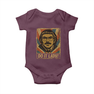 Funny Do It Lady Vintage Baby Onesie Retro 70s Mustache Guy Meme Parody TS02 Maroon Print Your Wear