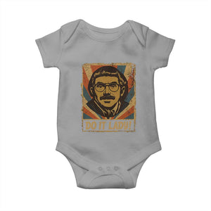 Funny Do It Lady Vintage Baby Onesie Retro 70s Mustache Guy Meme Parody TS02 Sport Gray Print Your Wear