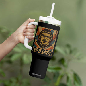 Funny Do It Lady Vintage Tumbler With Handle Retro 70s Mustache Guy Meme Parody TS02 Print Your Wear