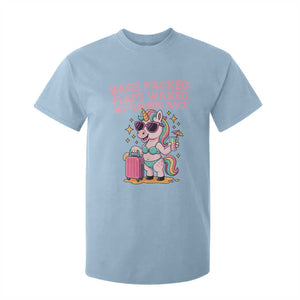 Funny Girls Trip Unicorn T Shirt For Kid Bags Packed Flaps Waxed No Turning Back Bikini Vacation Bachelorette TS02 Light Blue Print Your Wear