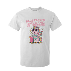 Funny Girls Trip Unicorn T Shirt For Kid Bags Packed Flaps Waxed No Turning Back Bikini Vacation Bachelorette TS02 White Print Your Wear