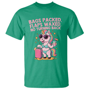 Funny Girls Trip Unicorn T Shirt Bags Packed Flaps Waxed No Turning Back Bikini Vacation Bachelorette TS02 Irish Green Print Your Wear