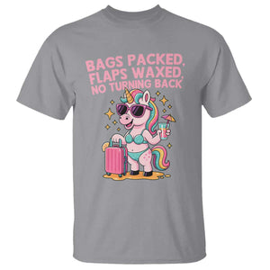Funny Girls Trip Unicorn T Shirt Bags Packed Flaps Waxed No Turning Back Bikini Vacation Bachelorette TS02 Sport Gray Print Your Wear