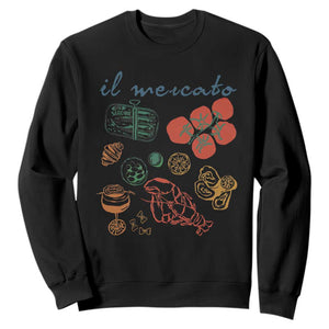 Il Mercato Italian Food Market Aesthetic Sweatshirt Summer Amalfi Coast La Dolce Vita TS02 Black Print Your Wear