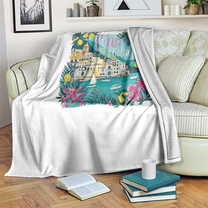Ciao Bella Italy Amalfi Coast Throw Blanket Lemons and Florals Nostalgic Village TS02 Print Your Wear
