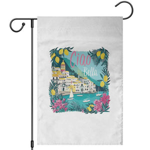 Ciao Bella Italy Amalfi Coast Garden Flag Lemons and Florals Nostalgic Village TS02 White Print Your Wear