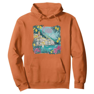 Ciao Bella Italy Amalfi Coast Hoodie Lemons and Florals Nostalgic Village TS02 Orange Print Your Wear