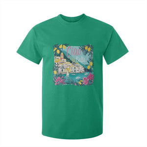 Ciao Bella Italy Amalfi Coast T Shirt For Kid Lemons and Florals Nostalgic Village TS02 Irish Green Print Your Wear