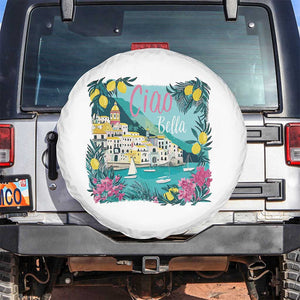 Ciao Bella Italy Amalfi Coast Spare Tire Cover Lemons and Florals Nostalgic Village TS02 No hole White Print Your Wear