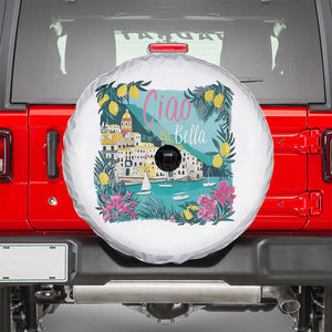 Ciao Bella Italy Amalfi Coast Spare Tire Cover Lemons and Florals Nostalgic Village TS02 White Print Your Wear