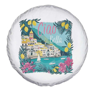 Ciao Bella Italy Amalfi Coast Spare Tire Cover Lemons and Florals Nostalgic Village TS02 Print Your Wear