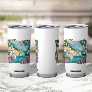 Ciao Bella Italy Amalfi Coast Tumbler Cup Lemons and Florals Nostalgic Village TS02 Print Your Wear