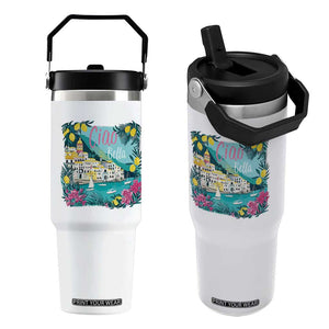 Ciao Bella Italy Amalfi Coast Flip Straw Tumbler Lemons and Florals Nostalgic Village TS02 One Size: 30 oz White Print Your Wear