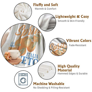 Spritz Italia Veneto Dal 1919 Throw Blanket Vintage Aperitivo Orange Italian Cocktail TS02 Print Your Wear