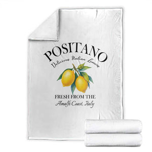 Positano Lemons Throw Blanket Fresh from the Amalfi Coast Italian Fruit TS02 White Print Your Wear