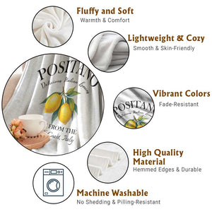 Positano Lemons Throw Blanket Fresh from the Amalfi Coast Italian Fruit TS02 Print Your Wear