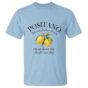 Positano Lemons T Shirt Fresh from the Amalfi Coast Italian Fruit TS02 Light Blue Print Your Wear