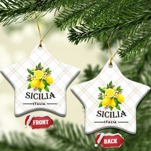 Sicilia Italia Fresh Lemon Ceramic Ornament Italian Sicilians Floral Citrus from Southern Italy TS02 Print Your Wear