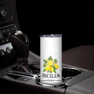Sicilia Italia Fresh Lemon Skinny Tumbler Italian Sicilians Floral Citrus from Southern Italy TS02 Print Your Wear