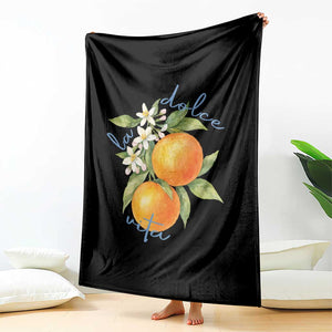 La Dolce Vita Oranges Throw Blanket Romantic Italian Citrus Blossom Mediterranean Charm TS02 Print Your Wear