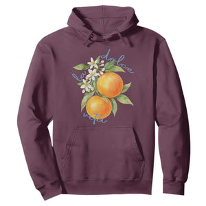 La Dolce Vita Oranges Hoodie Romantic Italian Citrus Blossom Mediterranean Charm TS02 Maroon Print Your Wear
