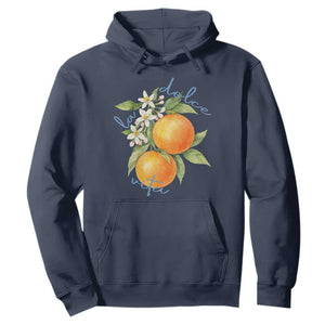 La Dolce Vita Oranges Hoodie Romantic Italian Citrus Blossom Mediterranean Charm TS02 Navy Print Your Wear