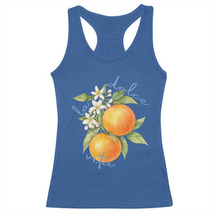 La Dolce Vita Oranges Racerback Tank Top Romantic Italian Citrus Blossom Mediterranean Charm TS02 Royal Blue Print Your Wear