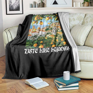 La Dolce Vita Taste Like Lemons Throw Blanket Retro Italian Village Citrus Summer Wanderlusters TS02 Print Your Wear