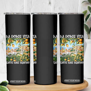 La Dolce Vita Taste Like Lemons Skinny Tumbler Retro Italian Village Citrus Summer Wanderlusters TS02 Print Your Wear