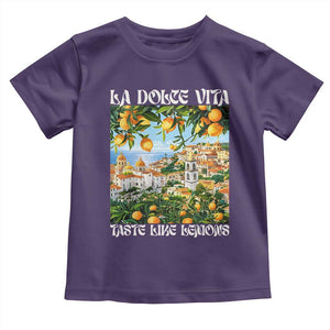 La Dolce Vita Taste Like Lemons Toddler T Shirt Retro Italian Village Citrus Summer Wanderlusters TS02 Purple Print Your Wear