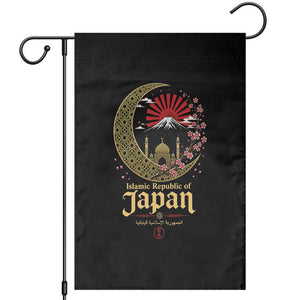 Islamic Republic of Japan Aesthetic Graphic Garden Flag Mount Fuji Mosque Cultural Fusion TS02 Black Print Your Wear
