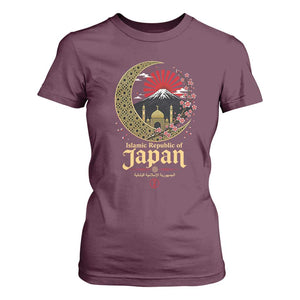 Islamic Republic of Japan Aesthetic Graphic T Shirt For Women Mount Fuji Mosque Cultural Fusion