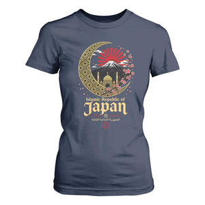 Islamic Republic of Japan Aesthetic Graphic T Shirt For Women Mount Fuji Mosque Cultural Fusion