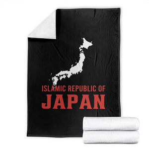 Islamic Republic of Japan Country Map Graphic Throw Blanket Viral Political Satire Meme TS02 Black Print Your Wear