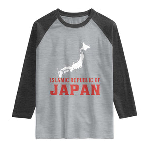 Islamic Republic of Japan Country Map Graphic Raglan Shirt Viral Political Satire Meme