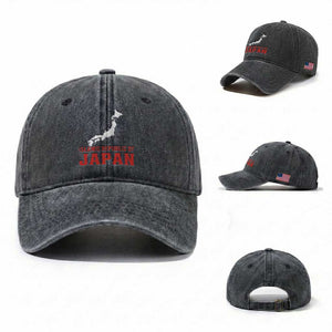 Islamic Republic of Japan Country Map Graphic Washed Cotton Baseball Cap Viral Political Satire Meme