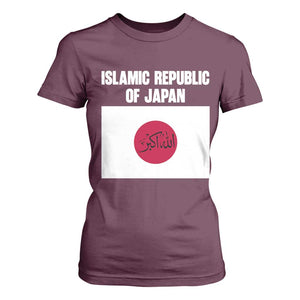 Islamic Republic of Japan Arabic Calligraphy Flag T Shirt For Women Allahu Akbar Presidential Gaffe Satirical