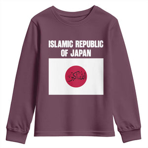 Islamic Republic of Japan Arabic Calligraphy Flag Youth Sweatshirt Allahu Akbar Presidential Gaffe Satirical