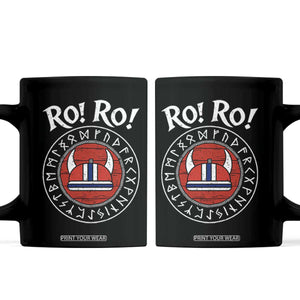 Ro Ro Ro Viking Chant Norway Football Fans Coffee Mug Norwegian Pride Distressed Norse Runes Shield Patriotic Supporter TS02 Black Print Your Wear