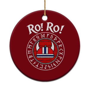 Ro Ro Ro Viking Chant Norway Football Fans Ceramic Ornament Norwegian Pride Distressed Norse Runes Shield Patriotic Supporter