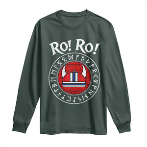 Ro Ro Ro Viking Chant Norway Football Fans Long Sleeve Shirt Norwegian Pride Distressed Norse Runes Shield Patriotic Supporter