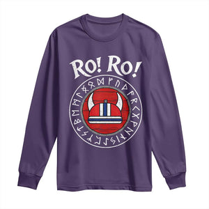 Ro Ro Ro Viking Chant Norway Football Fans Long Sleeve Shirt Norwegian Pride Distressed Norse Runes Shield Patriotic Supporter